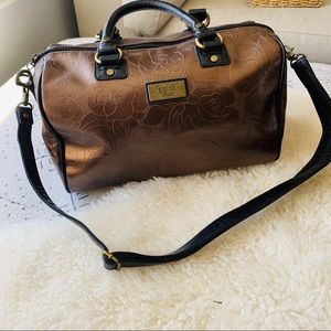 GiGi Hill Bronze Rose Pattern Crossbody Bag